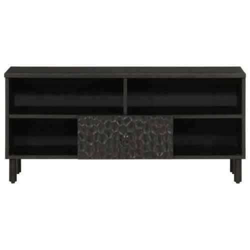 TV ormarić crni 100 x 33 x 46 cm od masivnog drva manga - Crna 1 masivno drvo manga Cijena