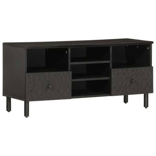 TV ormarić crni 100 x 33 x 46 cm od masivnog drva manga - Crna 1 masivno drvo manga Cijena