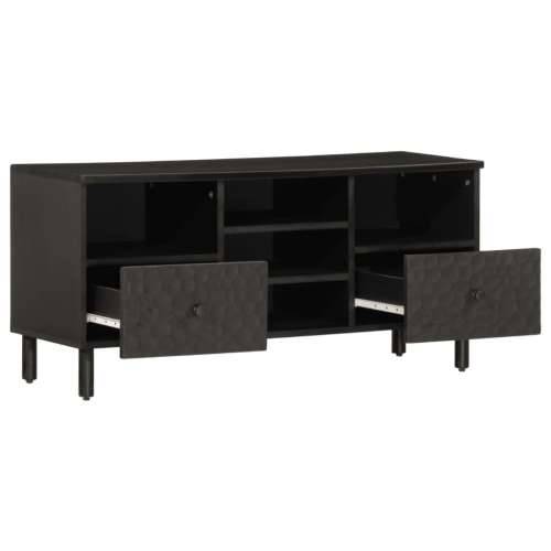 TV ormarić crni 100 x 33 x 46 cm od masivnog drva manga - Crna 1 masivno drvo manga Cijena