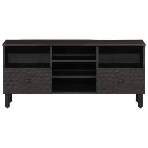 TV ormarić crni 100 x 33 x 46 cm od masivnog drva manga - Crna 1 masivno drvo manga Cijena