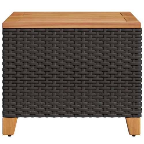 Vrtni stol crni 45 x 45 x 37 cm od poliratana i bagremovog drva - Crna 1 Cijena