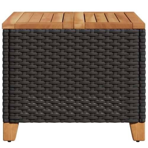 Vrtni stol crni 45 x 45 x 37 cm od poliratana i bagremovog drva - Crna 1 Cijena