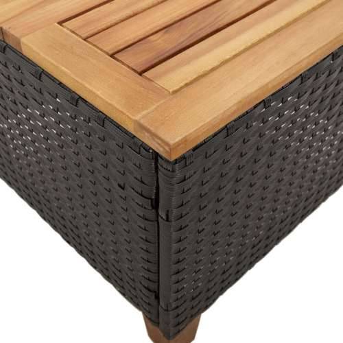 Vrtni stol crni 45 x 45 x 37 cm od poliratana i bagremovog drva - Crna 1 Cijena