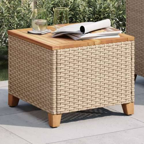 Vrtni stol bež 45 x 45 x 37 cm od poliratana i bagremovog drva - Bež 1 Cijena