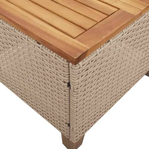 Vrtni stol bež 45 x 45 x 37 cm od poliratana i bagremovog drva - Bež 1 Cijena