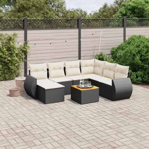 Vrtna garnitura - 9-dijelni set vrtnih sofa od poliratana s jastucima crni Crna i krem kutna + stol + 3x srednja 7 Cijena