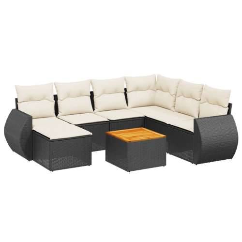 Vrtna garnitura - 9-dijelni set vrtnih sofa od poliratana s jastucima crni Crna i krem kutna + stol + 3x srednja 7 Cijena