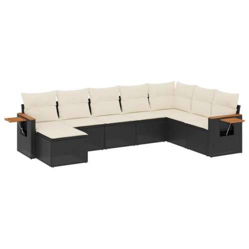 Vrtna garnitura - 9-dijelni set vrtnih sofa od poliratana s jastucima crni Crna i krem Bez stola 1 Cijena