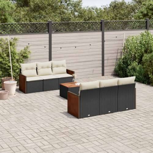 Vrtna garnitura - 4-dijelni set vrtnih sofa od poliratana s jastucima crni Crna i krem 1 Cijena