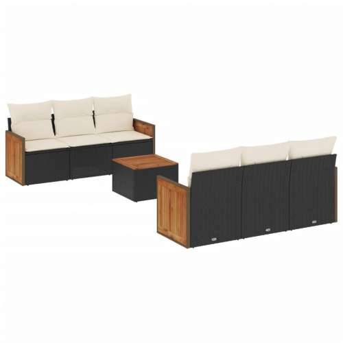 Vrtna garnitura - 4-dijelni set vrtnih sofa od poliratana s jastucima crni Crna i krem 1 Cijena