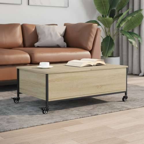 Stolić za kavu s kotačima boja hrasta sonome 91x55x34 cm drveni - sonoma hrast 1 Cijena