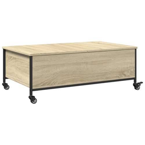 Stolić za kavu s kotačima boja hrasta sonome 91x55x34 cm drveni - sonoma hrast 1 Cijena