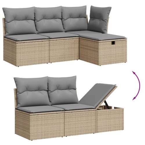 Vrtna garnitura - 5-dijelni set vrtnih sofa s jastucima bež od poliratana Cijena