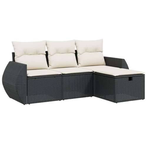 Vrtna garnitura - 2-dijelni set vrtnih sofa od poliratana s jastucima crni Crna i krem bez spremišta 1 Cijena