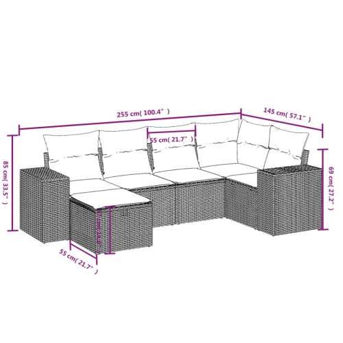 Vrtna garnitura - 5-dijelni set vrtnih sofa s jastucima bež od poliratana bež i siva bez spremišta 6 Cijena