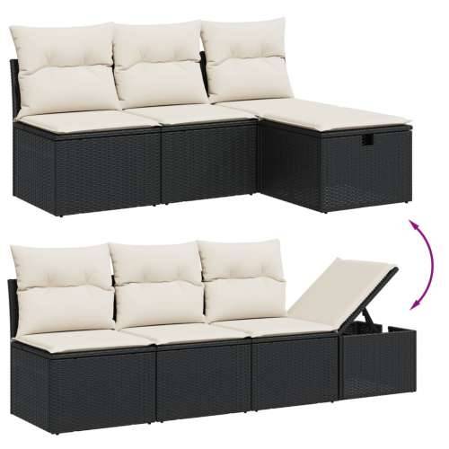 Vrtna garnitura - 8-dijelni set vrtnih sofa od poliratana s jastucima crni Cijena
