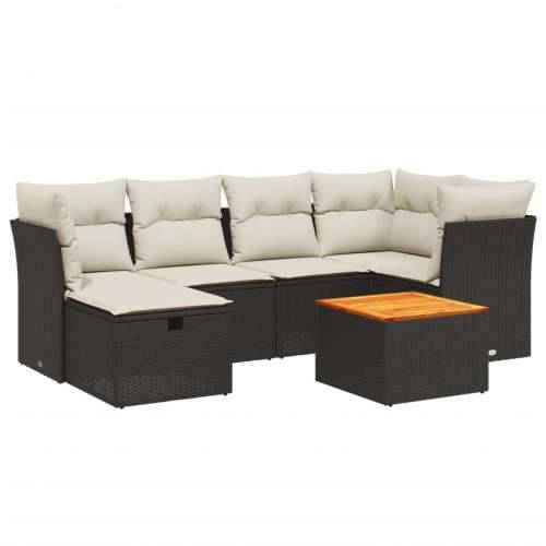 Vrtna garnitura - 4-dijelni set vrtnih sofa od poliratana s jastucima crni Crna i krem bez spremišta 1 Cijena