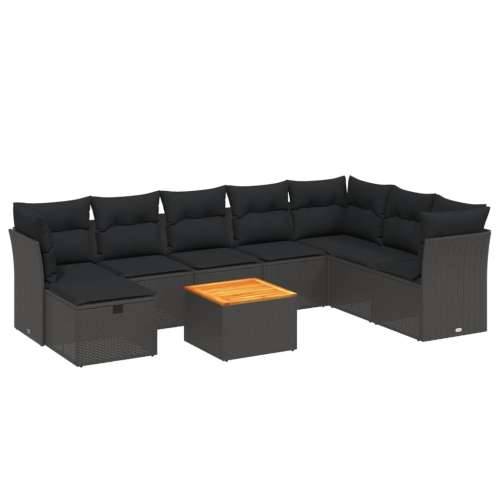 Vrtna garnitura - 3-dijelni set vrtnih sofa s jastucima crni od poliratana Crna bez spremišta 1 Cijena