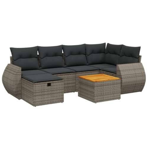 Vrtna garnitura - 4-dijelni set vrtnih sofa sivi od poliratana Siva bez spremišta 1 Cijena