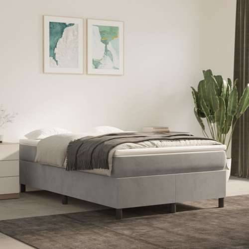 Krevet s oprugama i madracem svjetlosivi 120x190 cm baršunasti - Svjetlosiva 120 x 190 cm 33.5 cm Cijena