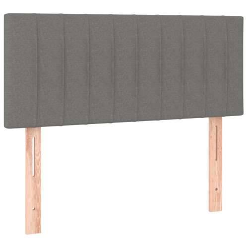 Krevet box spring s madracem LED tamnosivi 120 x 190 cm tkanina - Tamno siva 120 x 190 cm Okomite pruge Cijena