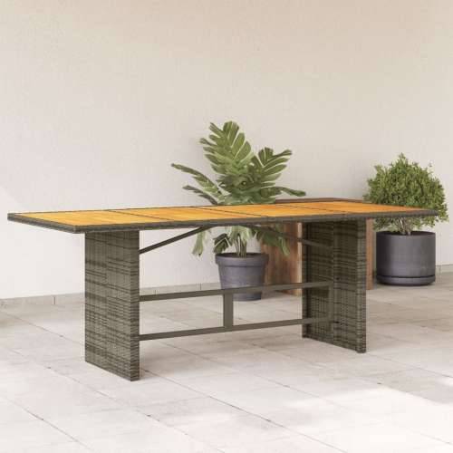 Vrtni stol s pločom od drva bagrema sivi 190x80x74 cm poliratan - Siva 1 boja drva Cijena