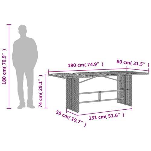 Vrtni stol s pločom od drva bagrema sivi 190x80x74 cm poliratan - Siva 1 boja drva Cijena