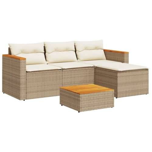 Vrtna garnitura - 3-dijelni set vrtnih sofa od poliratana s jastucima bež Cijena