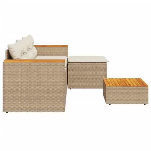 Vrtna garnitura - 3-dijelni set vrtnih sofa od poliratana s jastucima bež Cijena