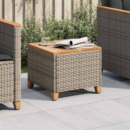 Vrtni stol sivi 45 x 45 x 37 cm od poliratana i bagremovog drva - Siva 1 Cijena