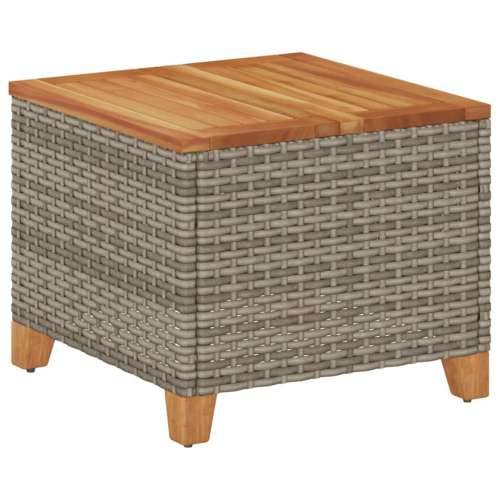 Vrtni stol sivi 45 x 45 x 37 cm od poliratana i bagremovog drva - Siva 1 Cijena