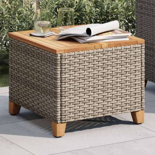 Vrtni stol sivi 45 x 45 x 37 cm od poliratana i bagremovog drva - Siva 1 Cijena