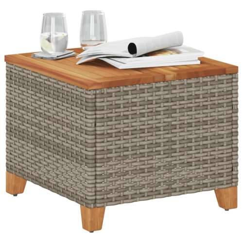 Vrtni stol sivi 45 x 45 x 37 cm od poliratana i bagremovog drva - Siva 1 Cijena