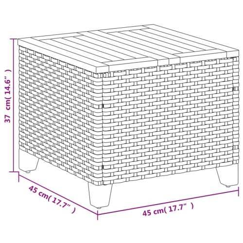 Vrtni stol sivi 45 x 45 x 37 cm od poliratana i bagremovog drva - Siva 1 Cijena