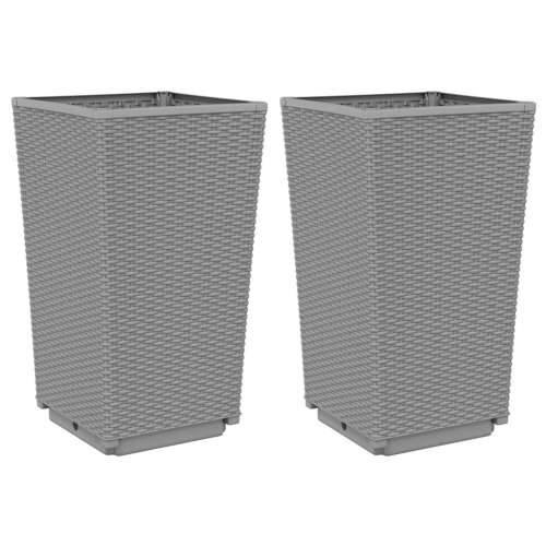 Vrtne sadilice 2 kom svjetlosive 32,5 x 32,5 x 57 cm PP Svjetlosiva 2 Cijena