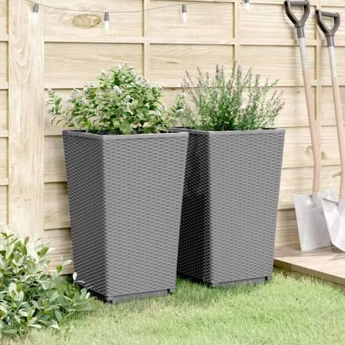 Vrtne sadilice 2 kom svjetlosive 32,5 x 32,5 x 57 cm PP Svjetlosiva 2 Cijena