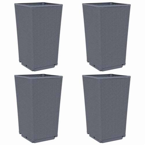 Vrtne sadilice 4 kom plava siva 32,5 x 32,5 x 57 cm PP Cijena