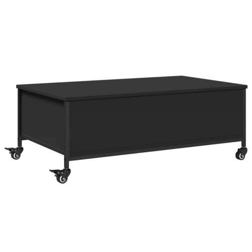Stolić za kavu s kotačima crni 91x55x34 cm konstruirano drvo Crna 1 Cijena