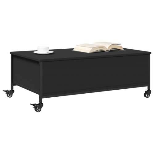 Stolić za kavu s kotačima crni 91x55x34 cm konstruirano drvo Crna 1 Cijena