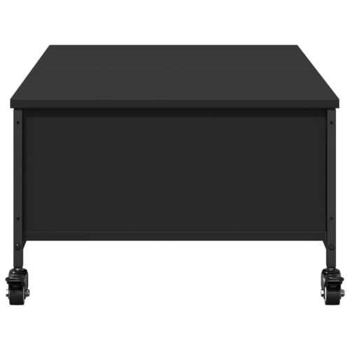 Stolić za kavu s kotačima crni 91x55x34 cm konstruirano drvo Crna 1 Cijena