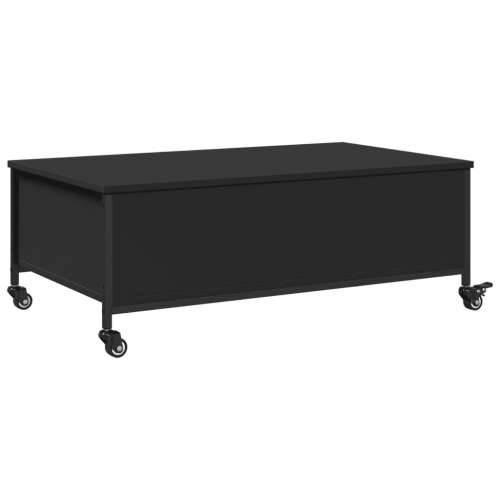 Stolić za kavu s kotačima crni 91x55x34 cm konstruirano drvo Crna 1 Cijena