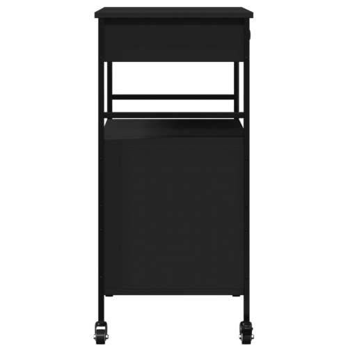 Kuhinjska kolica crna 56 x 43 x 89,5 cm od konstruiranog drva Crna Cijena