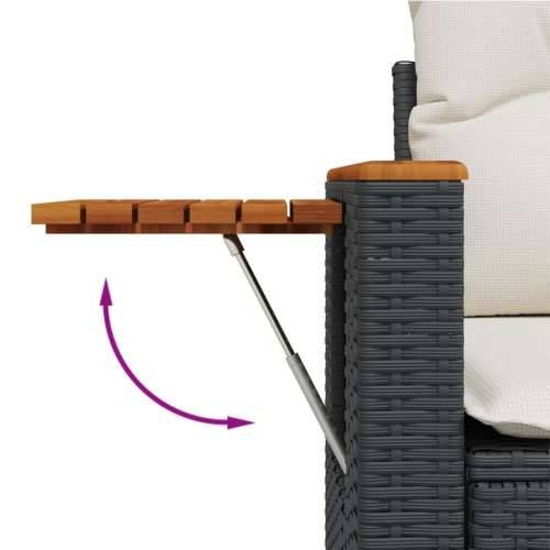 Vrtna garnitura - 9-dijelni set vrtnih sofa s jastucima crni od poliratana Cijena