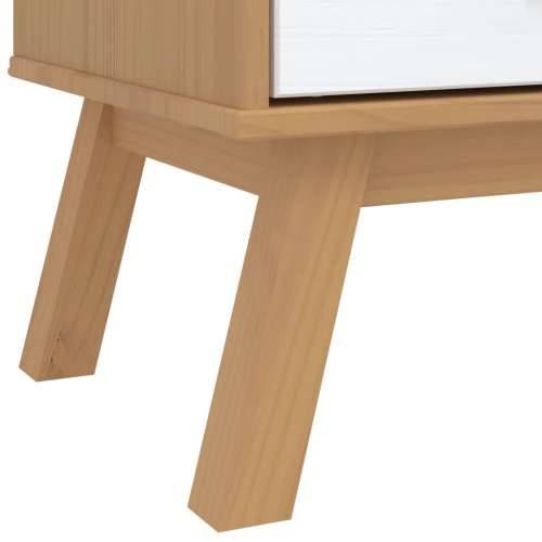 Ormar OLDEN bijelo-smeđi 76,5 x 53 x 172 cm od masivne borovine Bijela i smeđa 1 Cijena