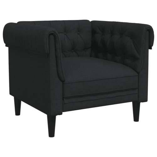 Fotelja Chesterfield crna od tkanine - Crna Sofa Cijena
