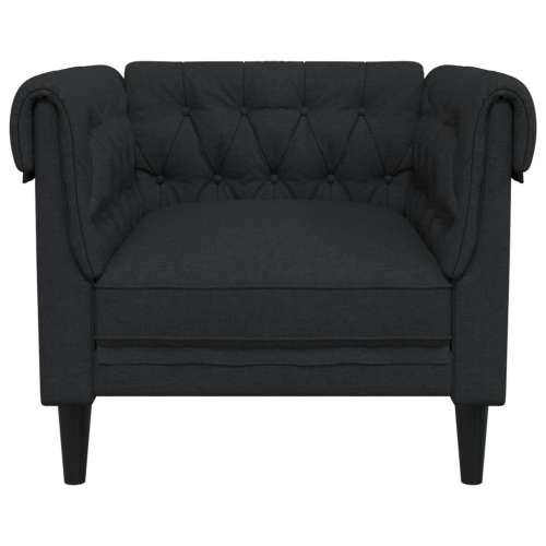 Fotelja Chesterfield crna od tkanine - Crna Sofa Cijena