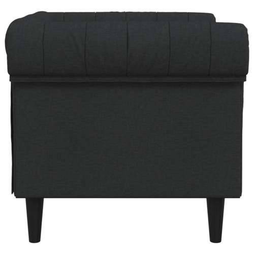 Fotelja Chesterfield crna od tkanine - Crna Sofa Cijena