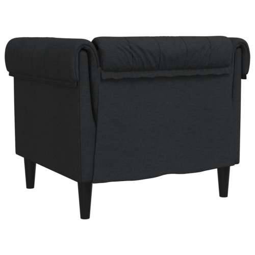 Fotelja Chesterfield crna od tkanine - Crna Sofa Cijena