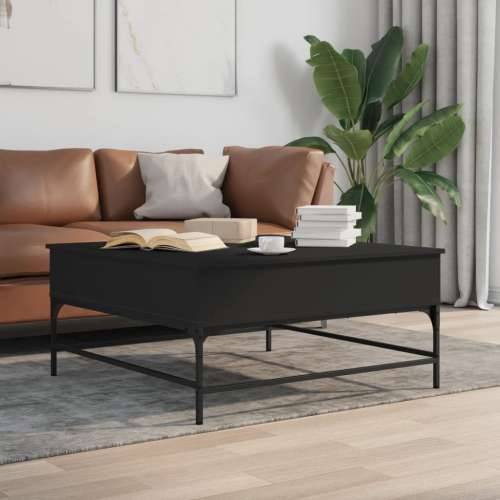 Stolić za kavu crni 95 x 95 x 45 cm konstruirano drvo i metal Crna 1 Cijena