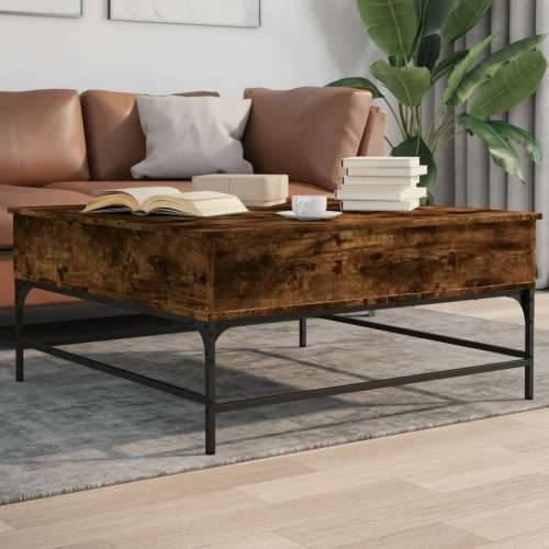 Stolić za kavu boja hrasta 95 x 95 x 45 cm od drva i metala Dimljeni hrast 1 Cijena